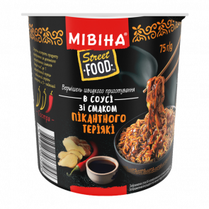 Вермишель Мивина Street Food в Соусе со Вкусом Терияки Острая Острая 75g