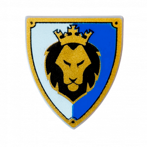 Оружие Lego Triangular with Black and Gold Lion Head with Crown Щит 3846pb36 6039770 Light Bluish Grey 2шт Б/У