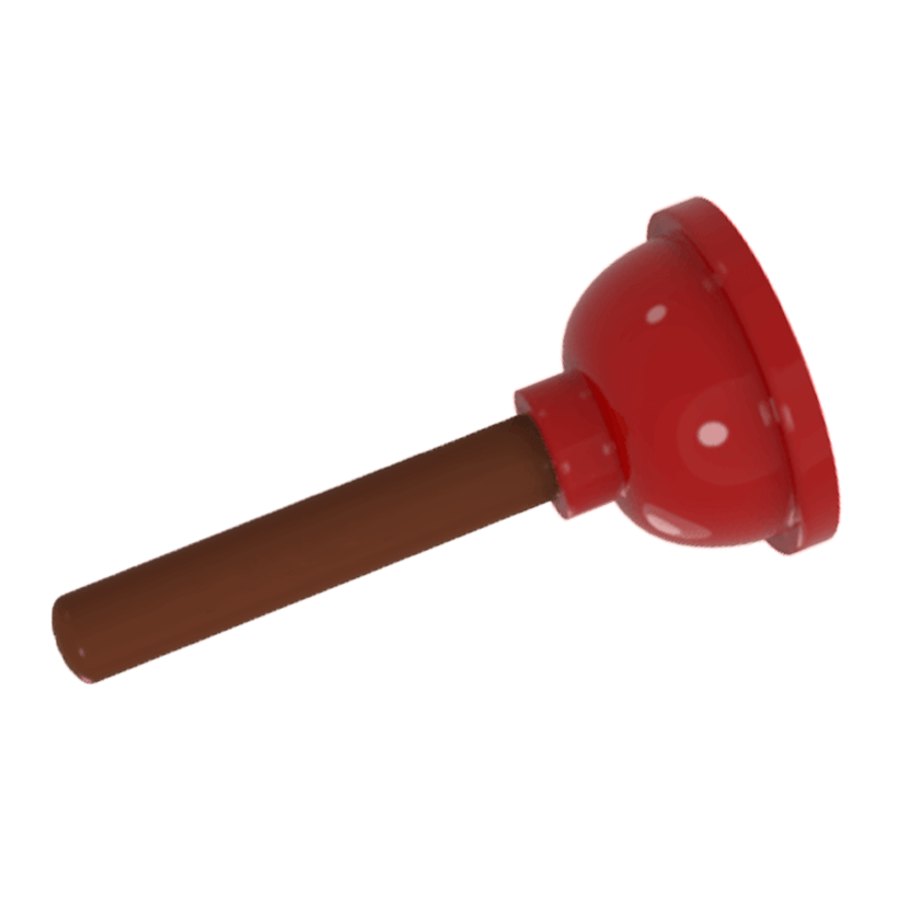 Хоз. Инвентарь Lego Plunger Soft Plastic with Reddish Brown Handle 11251pb01 11251pb02 11459pb01 6109002 Reddish Brown Б/У - Retromagaz