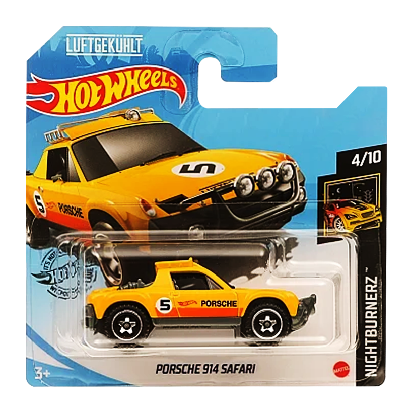 Машинка Базова Hot Wheels Porsche Porsche 914 Safari Luftgekult Nightburnerz 1:64 GHB50 Yellow - Retromagaz