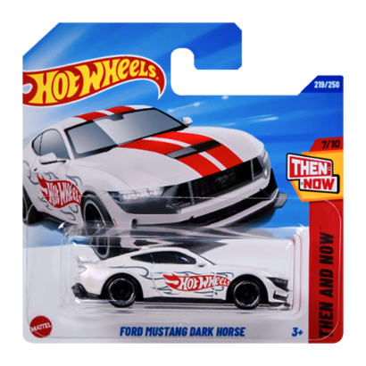 Машинка Базовая Hot Wheels Ford Mustang Dark Horse Then and Now 1:64 JBB34 White - Retromagaz