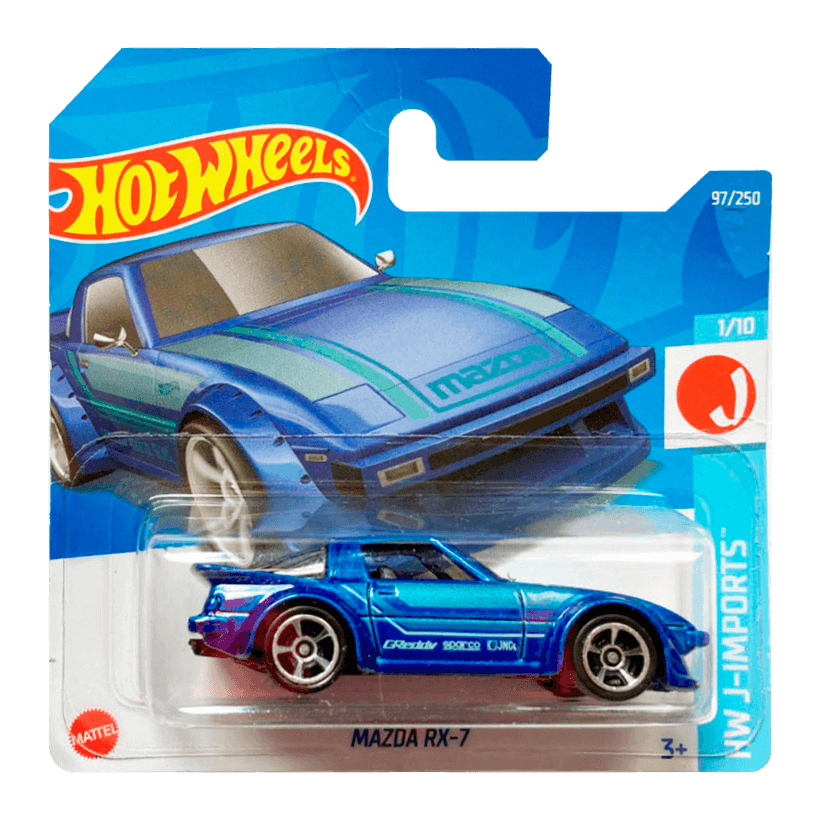 Машинка Базова Hot Wheels Mazda RX-7 J-Imports 1:64 HCV76 Blue - Retromagaz