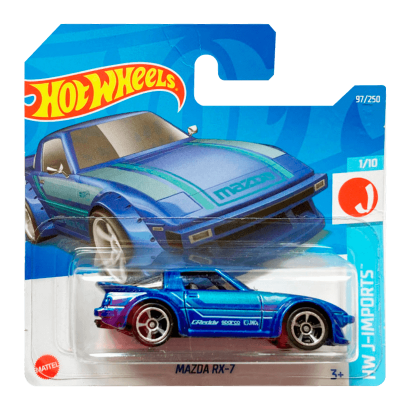 Машинка Базовая Hot Wheels Mazda RX-7 J-Imports 1:64 HCV76 Blue - Retromagaz