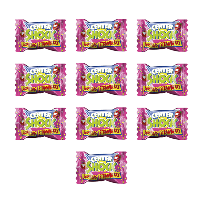 Набір Жувальна Гумка 10шт Center Shock Strawberry 4g - Retromagaz