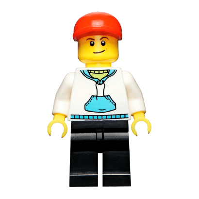 Фигурка Lego 973pb0631 White Hoodie with Blue Pockets City People twn225 Б/У - Retromagaz