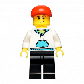 Фігурка Lego 973pb0631 White Hoodie with Blue Pockets City People twn225 Б/У