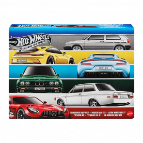 Тематическая Машинка 6шт Hot Wheels BMW M3 / Porsche 911 / Mercedes-AMG / Volkswagen Golf / Aston Martin  / Volvo European Streets 1:64 JLB25 Green - Retromagaz
