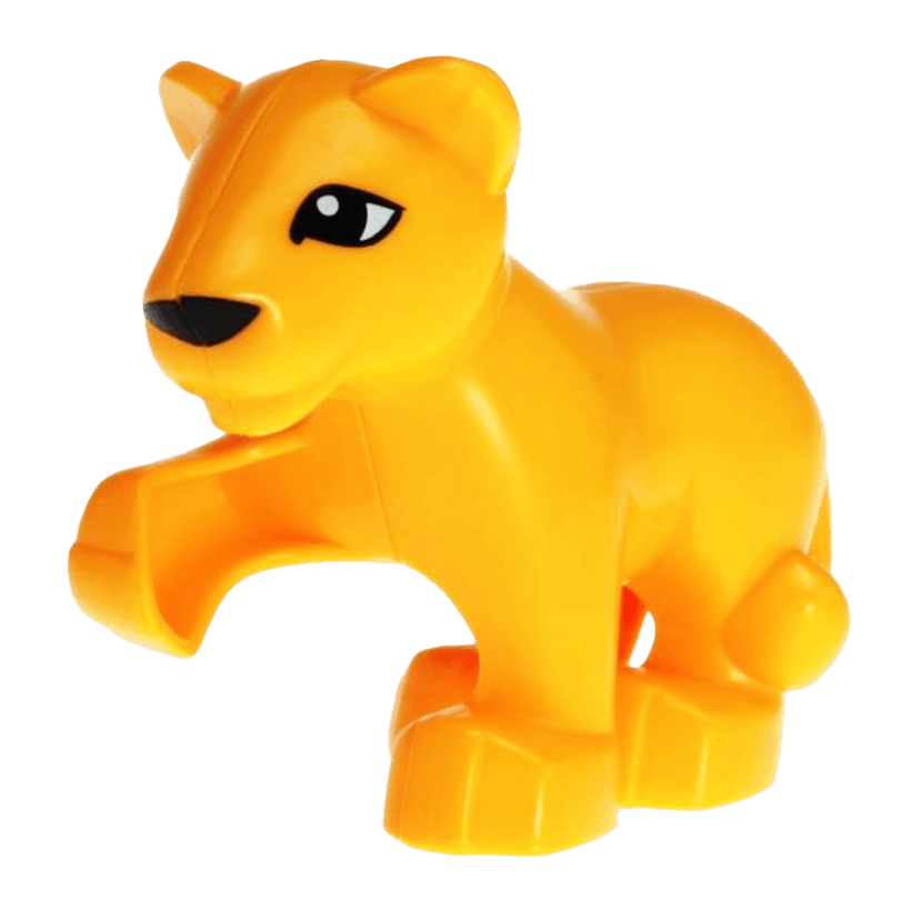 Фигурка Lego Animals Lion Baby Cub Raised Paw Eyes Duplo 54300c01pb01 Б/У - Retromagaz