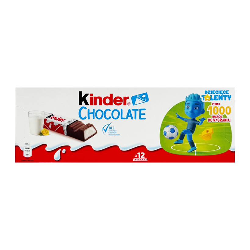 Шоколад Молочний Kinder Chocolate 12 Pieces 150g - Retromagaz