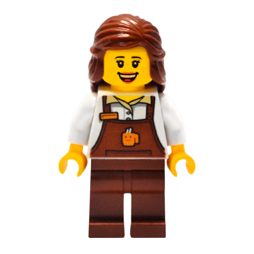 Фигурка Lego People 973pb3256 Barista Female with Reddish Brown Apron City twn345 Б/У - Retromagaz