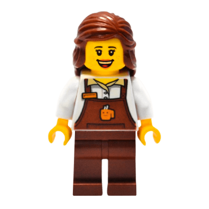 Фигурка Lego 973pb3256 Barista Female with Reddish Brown Apron City People twn345 Б/У - Retromagaz