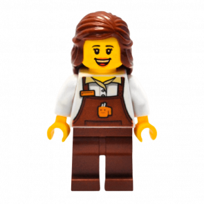 Фігурка Lego People 973pb3256 Barista Female with Reddish Brown Apron City twn345 Б/У - Retromagaz