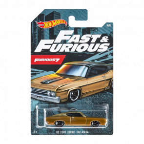 Тематична Машинка Hot Wheels '69 Ford Torino Talladega Fast & Furious 1:64 GJV61 Gold - Retromagaz
