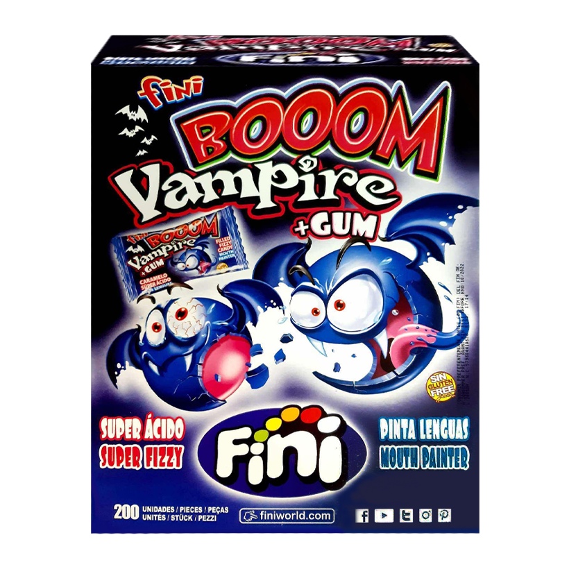 Набір Жувальна Гумка Fini 100шт Boom Vampire Halloween 5g - Retromagaz