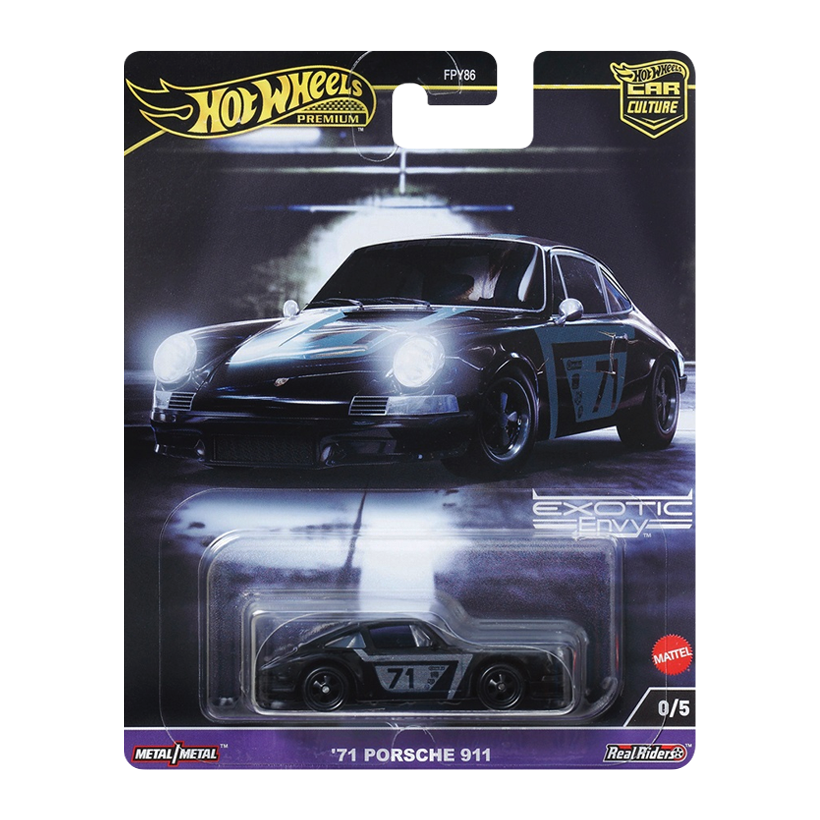 Машинка Premium Hot Wheels Porsche '71 Porsche 911 Chase Race Day 1:64 HKC81 Black - Retromagaz