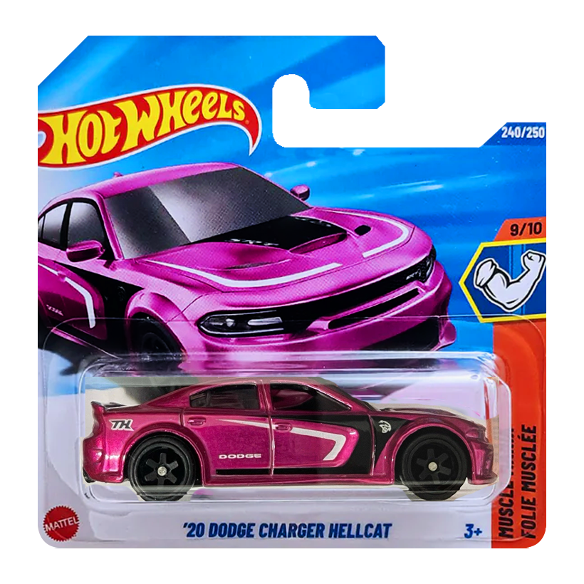 Машинка Базовая Hot Wheels '20 Dodge Charger Hellcat Super Treasure Hunt STH Muscle Mania 1:64 JCB47 Green - Retromagaz