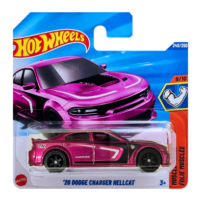 Машинка Базовая Hot Wheels '20 Dodge Charger Hellcat Super Treasure Hunt STH Muscle Mania 1:64 JCB47 Green - Retromagaz