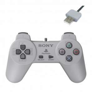 Геймпад Дротовий Sony PlayStation 1 Classic Mini SCPH-1000R USB Grey 1.5m Б/У - Retromagaz