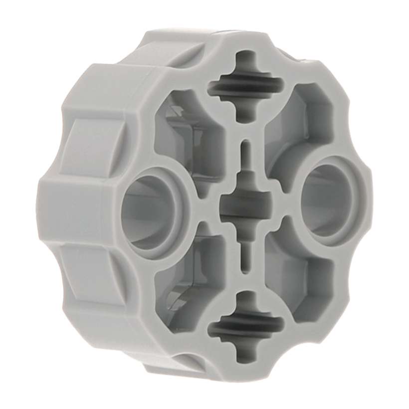 Technic 10шт Lego Соединитель Круглый 2 Pin Holes and 3 Axle Holes 98585 31511 31520 6039505 6186129 Light Bluish Grey Б/У - Retromagaz