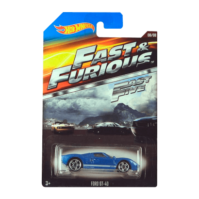 Тематическая Машинка Hot Wheels Ford GT-40 Fast & Furious 1:64 CJL38 Metallic Blue - Retromagaz