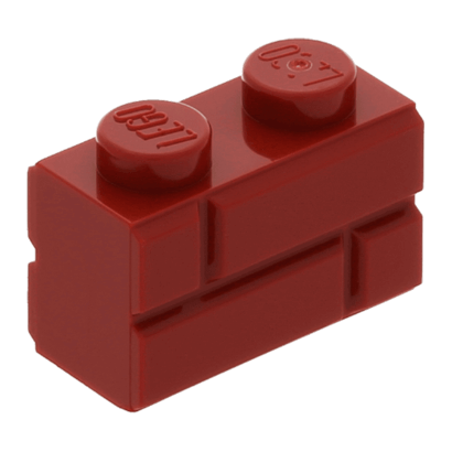 Кубик Lego with Masonry Profile Модифікована 1 x 2 98283 6093908 Dark Red 10шт Б/У - Retromagaz