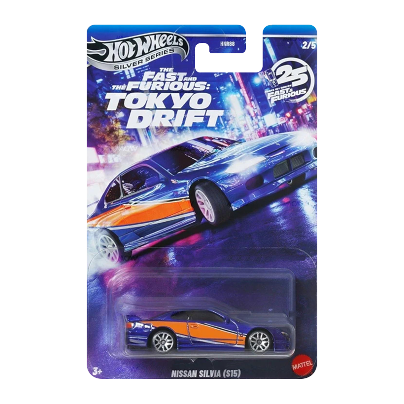 Тематична Машинка Hot Wheels Nissan Silvia (S15) Fast & Furious 1:64 JKX06 Blue - Retromagaz
