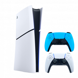 Набір Консоль Sony PlayStation 5 Slim Digital Edition 1TB White Новий  + Геймпад Бездротовий DualSense Ice Blue