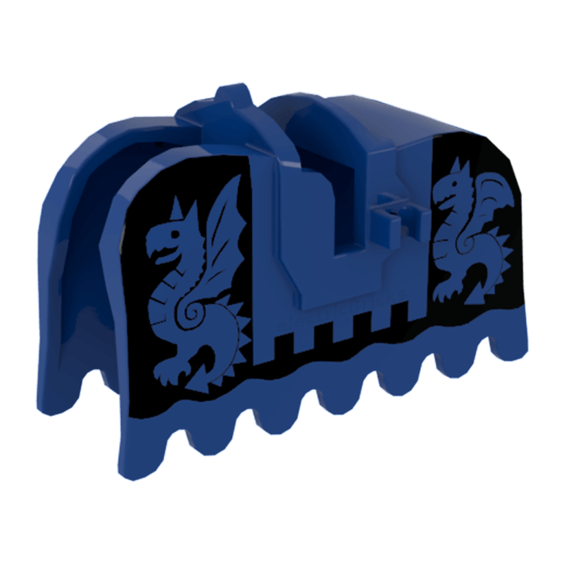 Для Тварин Lego Horse Barding with Dragons Castle 2490px2 Blue Б/У - Retromagaz