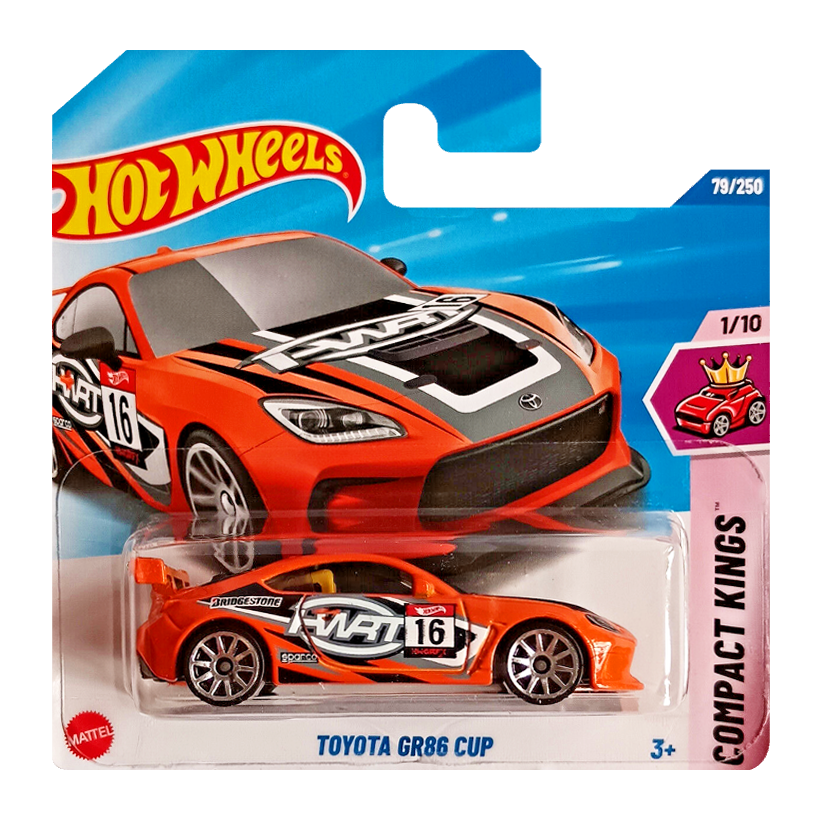 Машинка Базовая Hot Wheels Toyota GR86 Cup Compact Kings 1:64 HYX23 Orange - Retromagaz