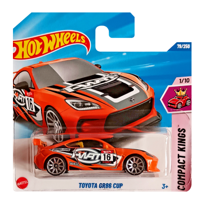 Машинка Базова Hot Wheels Toyota GR86 Cup Compact Kings 1:64 HYX23 Orange - Retromagaz