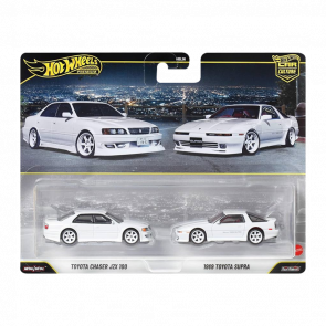 Машинка Premium 2шт Hot Wheels Toyota Chaser JZX 100 / 1989 Toyota Supra 2-Packs 1:64 JHW57 White - Retromagaz