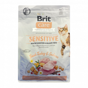 Сухий Корм Brit Care Sensitive HDigestion & Delicate Індичка і Лосось для Котів Вибагливих 2kg - Retromagaz