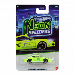 Тематическая Машинка Hot Wheels Porsche Cayman S Neon Speeders 1:64 JKY07 Green - Retromagaz