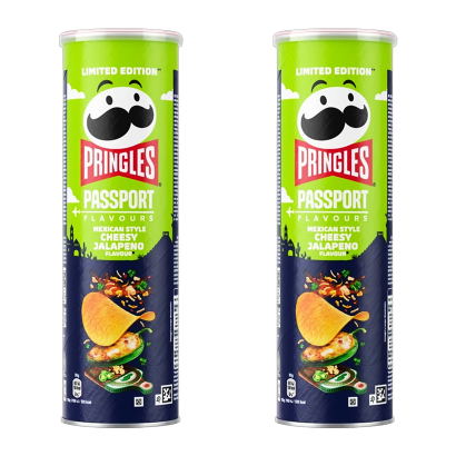 Набір Чипси 2шт Pringles Passport Flavours Mexican Style Cheesy Jalapeno 165g - Retromagaz