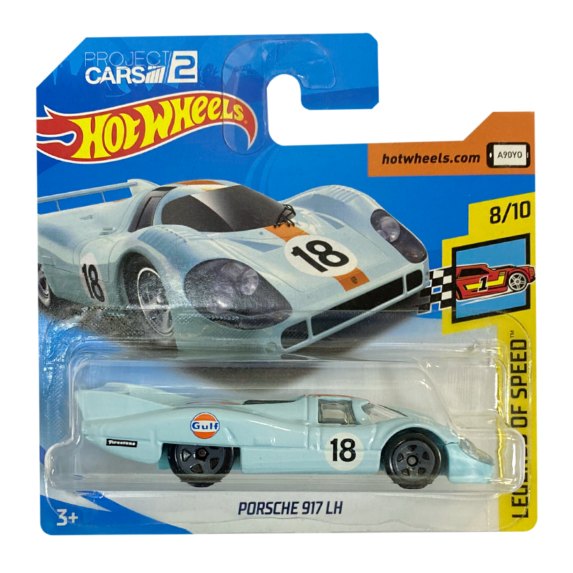 Машинка Базовая Hot Wheels Porsche Porsche 917 LH Gulf Project Cars 2 Legends of Speed 1:64 FJV93 Blue - Retromagaz