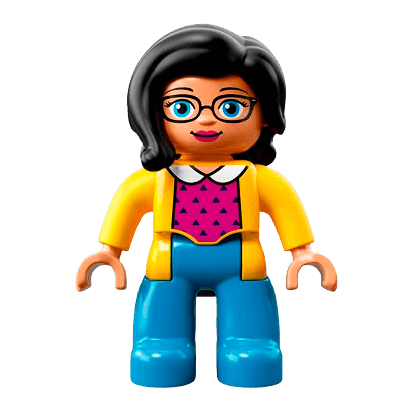 Фігурка Lego Girl Medium Azure Legs Yellow Jacket Duplo 47394pb248 Б/У - Retromagaz