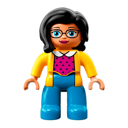 Фігурка Lego Girl Medium Azure Legs Yellow Jacket Duplo 47394pb248 Б/У - Retromagaz