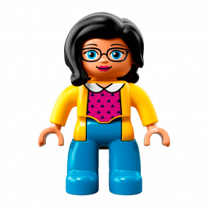 Фігурка Lego Girl Medium Azure Legs Yellow Jacket Duplo 47394pb248 Б/У
