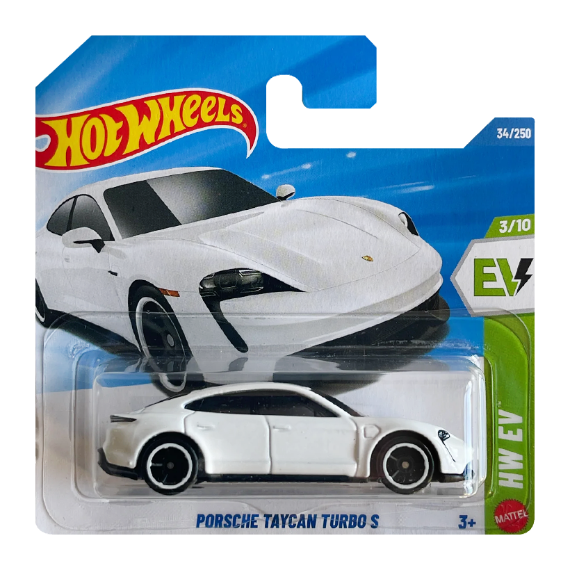 Машинка Базова Hot Wheels Porsche Porsche Taycan Turbo S EV 1:64 JJJ05 White - Retromagaz