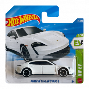 Машинка Базовая Hot Wheels Porsche Taycan Turbo S EV 1:64 JJJ05 White - Retromagaz
