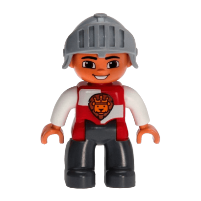 Фигурка Lego Boy Ville Castle Dark Bluish Grey Legs Red Duplo 47394pb179 Б/У - Retromagaz