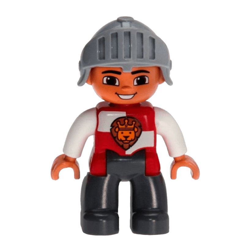Фігурка Lego Boy Ville Castle Dark Bluish Grey Legs Red Duplo 47394pb179 Б/У - Retromagaz