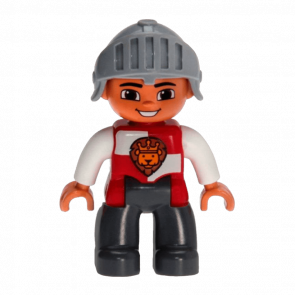 Фигурка Lego Boy Ville Castle Dark Bluish Grey Legs Red Duplo 47394pb179 Б/У