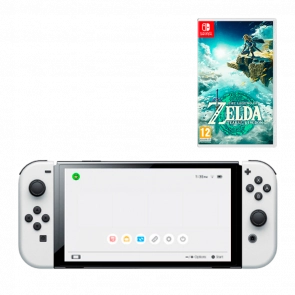 Набір Консоль Nintendo Switch OLED Model HEG-001 64GB (045496453435) White Новий + Гра The Legend of Zelda: Tears of the Kingdom Російська Озвучка