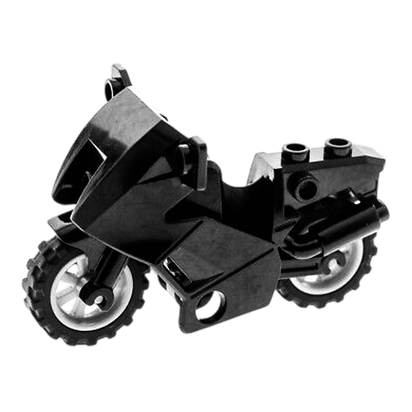 Транспорт Lego Мотоцикл City with Black Chassis and Light Bluish Gray Wheels 52035c02 Black Б/У - Retromagaz