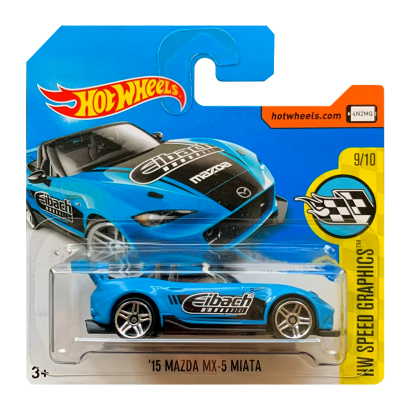 Машинка Базова Hot Wheels '15 Mazda MX-5 Miata Speed Graphics 1:64 DVB63 Blue - Retromagaz