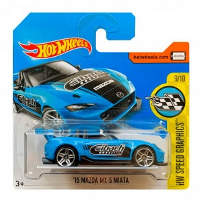 Машинка Базовая Hot Wheels '15 Mazda MX-5 Miata Speed Graphics 1:64 DVB63 Blue