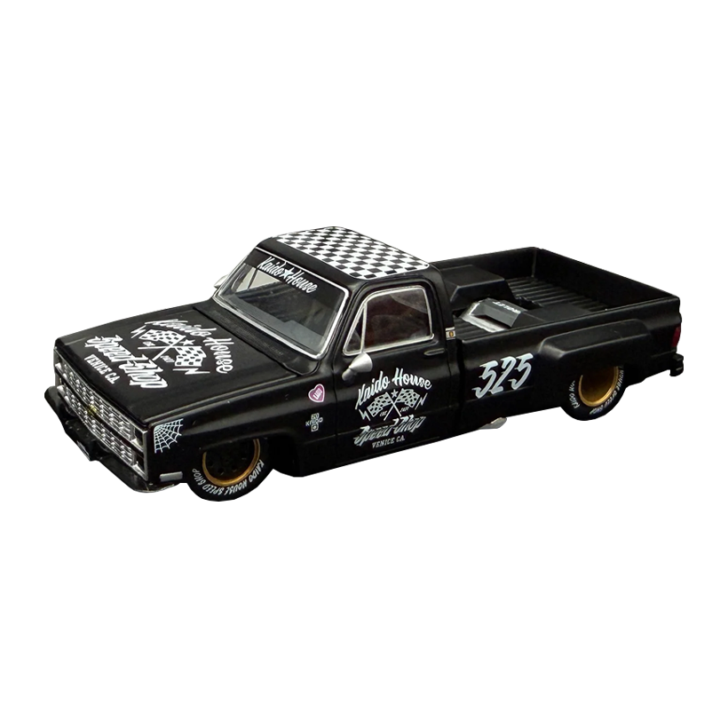 Машинка Premium Kaido House x MiNI GT Chevrolet Silverado Dually Hot Rod V1 1:64 KHMG236 Black - Retromagaz