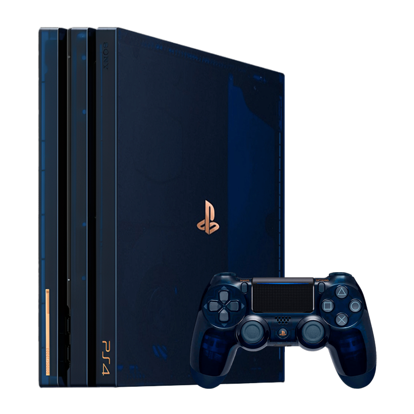 Набор Консоль Sony PlayStation 4 Pro CUH-70-71xx 500 Million Limited Edition 2TB Clear Blue Б/У  + Геймпад Беспроводной DualShock 4 500 Million Version 2 Blue Crystal - Retromagaz