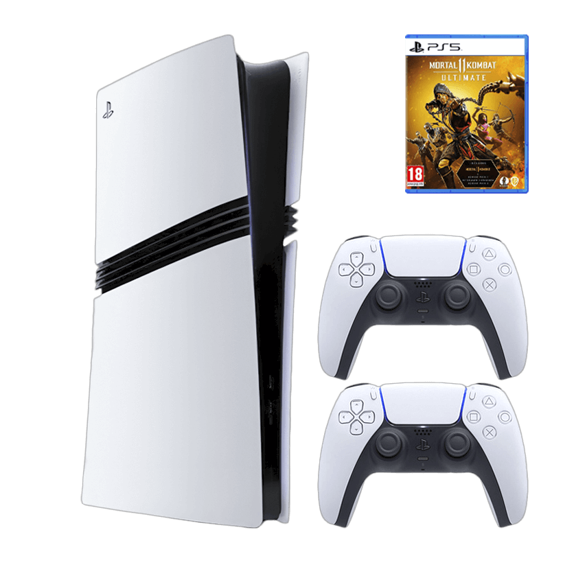 Набір Консоль Sony PlayStation 5 Pro 2TB White Новий  + Геймпад Бездротовий DualSense + Гра Mortal Kombat 11 Ultimate Edition Російські Субтитри - Retromagaz